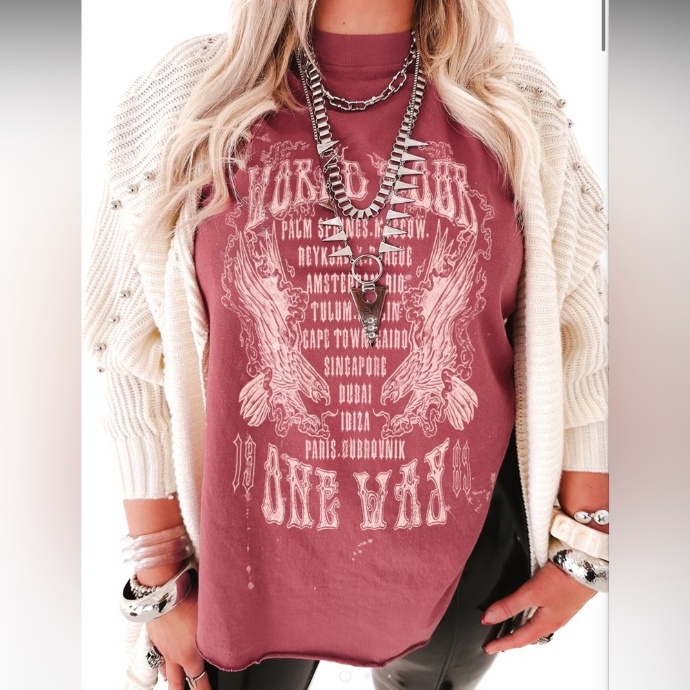 Pebby Forevee Bleached Side Slit Tee Black